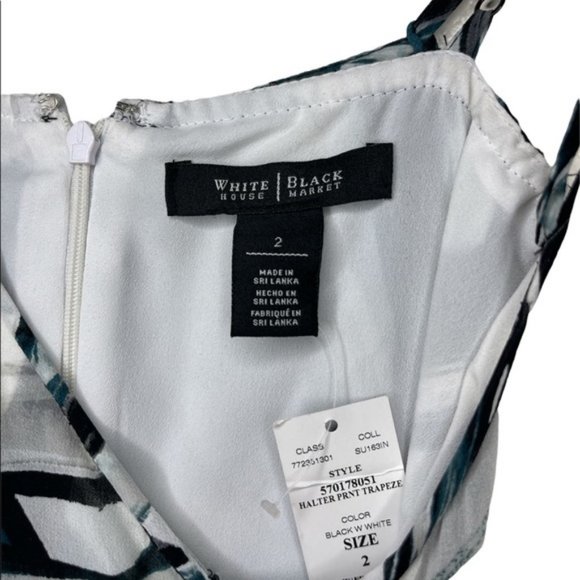 White House Black Market | Printed Trapeze Dress | Exotic Print | NWT | 2 - Picture 7 of 11